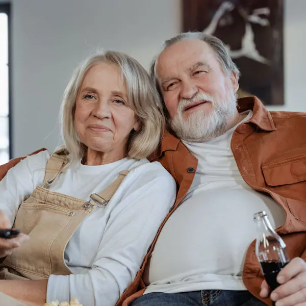 Older couple smiling